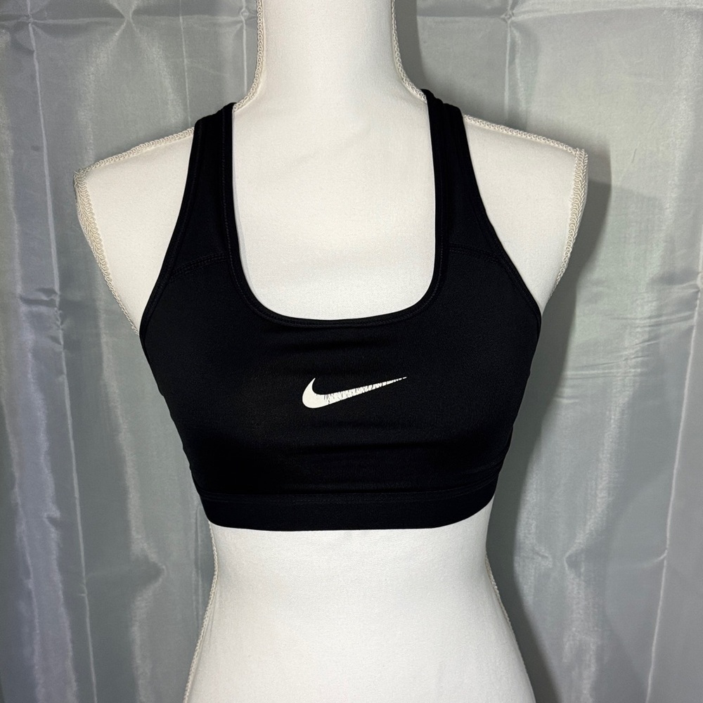 Nike Black Sports Bra with White Swoosh